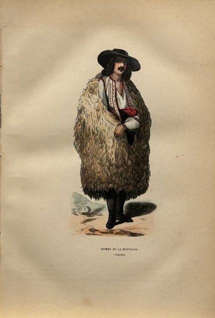 A Wahlen - Woodcut engraving of Mountain man 1843.