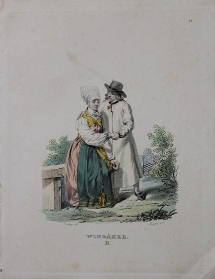 Sandberg - Lithographie coloriée à la main représe
