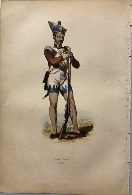 A Wahlen - Woodcut engraving of a Hindu soldier 18