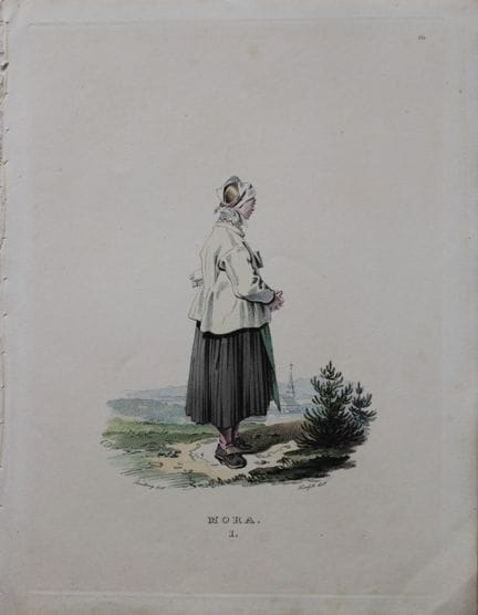 Sandberg - Lithographie coloriée à la main représe