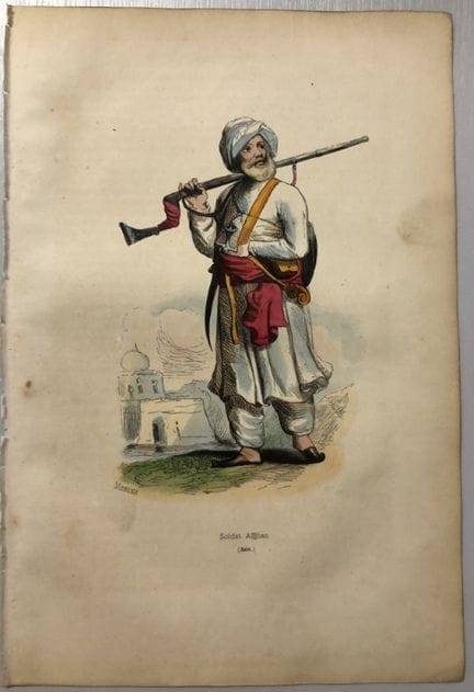 A Wahlen - Woodcut engraving of Afghan Soldier 184