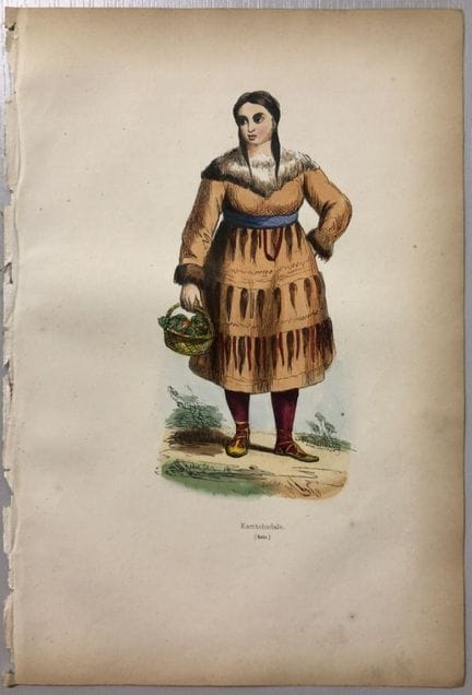 A Wahlen - Woodcut engraving of Kamchadal lady 184