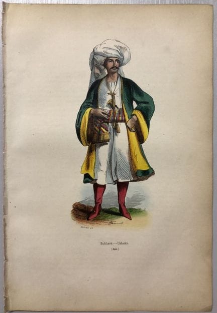 A Wahlen - Woodcut engraving of Usbeks Bokara 1843
