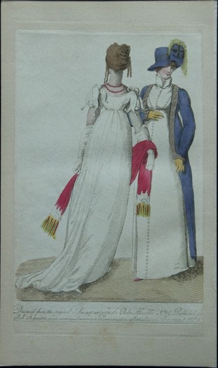 R·阿克曼——1816年《La Belle Assemble》版画。

这些原版手绘彩水彩蚀刻版画选