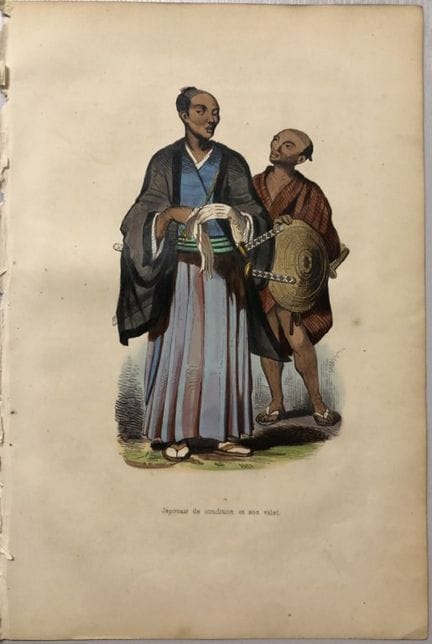 A Wahlen - Woodcut engraving of Japanese man of ra