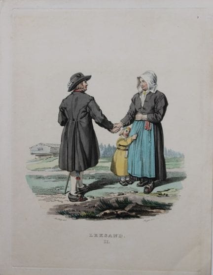 Sandberg - Lithographie coloriée à la main représe