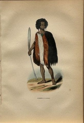A. Wahlen – Gravure sur bois représentant un guerr