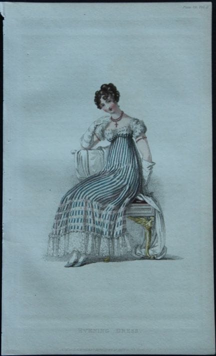 R·阿克曼——1816年晚礼服版画。

这些原版手绘彩色的水彩蚀刻版画选自鲁道夫·阿克曼的《艺术、文