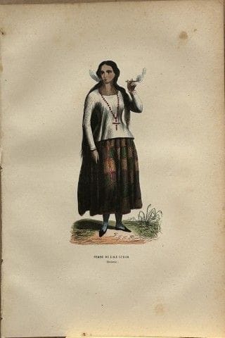 Une gravure sur bois de Wahlen représentant une fe