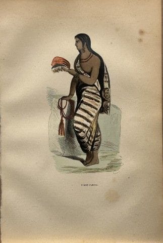 A. Wahlen – Gravure sur bois représentant une femm