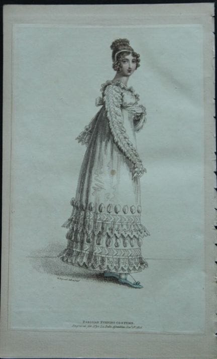 约翰·贝尔——《巴黎女装》版画，1816年。

这些原版手工上色的水彩蚀刻版画出自《La Belle