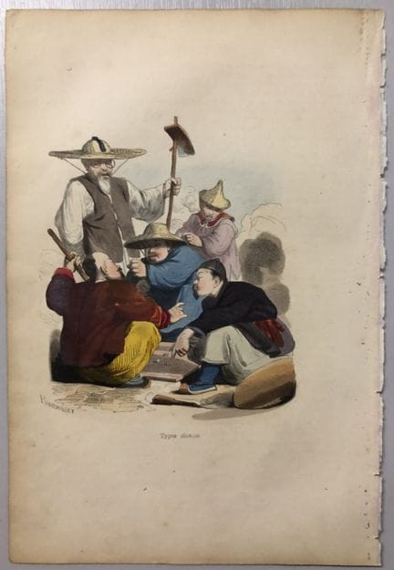 A Wahlen - Woodcut engraving of Chinese Types 1843