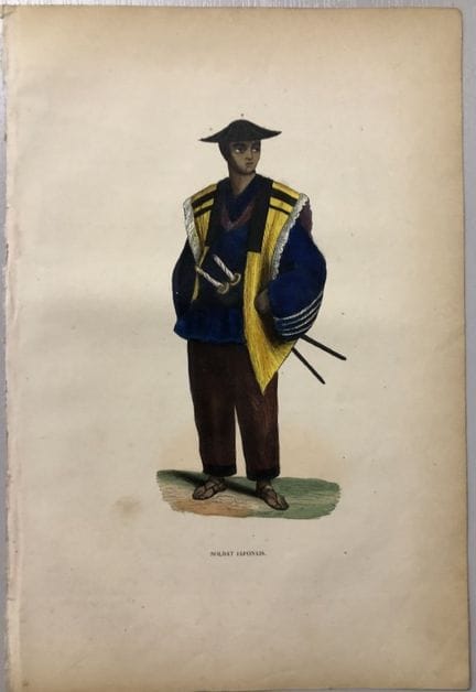 A Wahlen - Woodcut engraving of a Japanese soldier