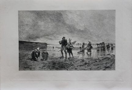„Ebbe im Ärmelkanal“ von Hagberg, Radierung von A.