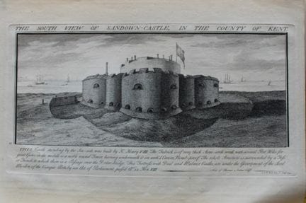 S. y N. Buck - «Vista sur del castillo de Sandown,