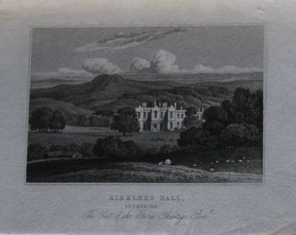 JP Neale - Kirklees Hall, Yorkshire, grabado por J