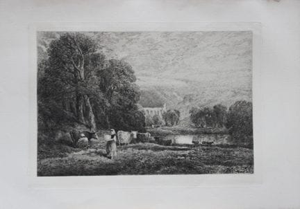 Bolton Abbey von David Cox, Radierung von S. Myers