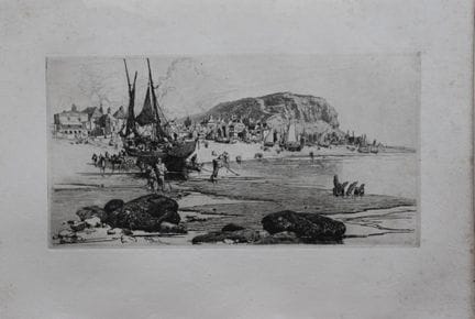 „Hastings“ von Stephen Parrish, 1885.

Dieser Druc