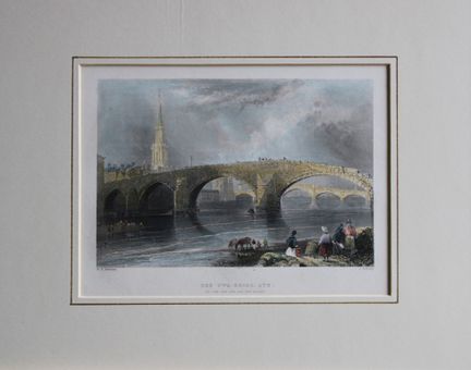 WH Bartlett – „The Twa Brigs“, Ayr, gestochen von 