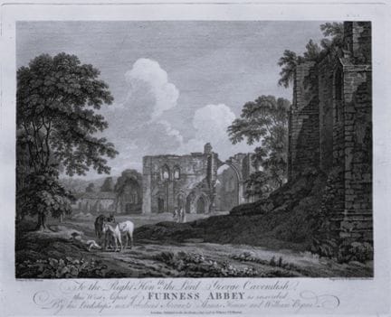 Thomas Hearne - Fachada oeste de la abadía de Furn