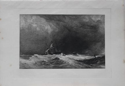 „Ein Schiff in Not“ von Copley Fielding, gestochen