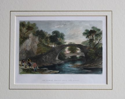 Thomas Allom - Puente romano sobre el río Moose, g