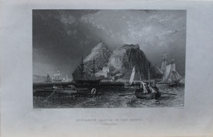 Thomas Allom - El castillo de Dumbarton a orillas 