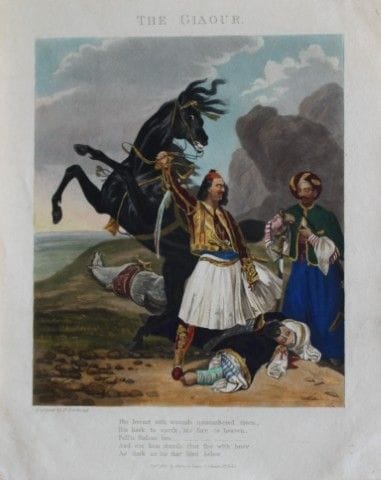 Horace Vernet - «El Giaour», grabado por H. Bertho