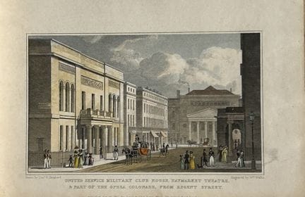 Thomas Shepherd - Haymarket Theatre etc engraved b