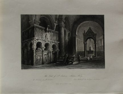 WH Bartlett - Tomb of St Ambrose, Milan engraved b