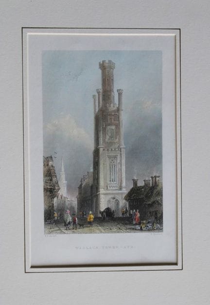 W. H. Bartlett – Wallace Tower, Ayr, gestochen von