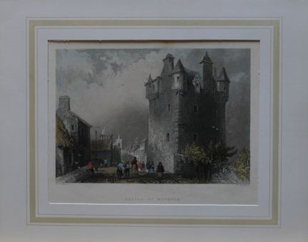 WH Bartlett - Castillo de Maybole, Escocia, grabad
