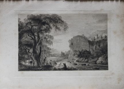 „Sommer am Fluss“ von Paul Sandby, Radierung von C