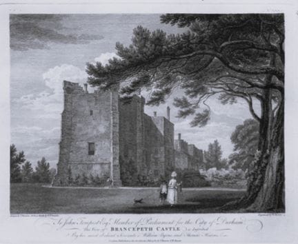 Thomas Hearne - Castillo de Brancepeth, Durham, 17