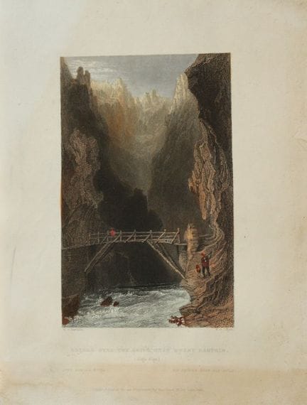 WH Bartlett – Brücke über den Guill in den Alpen, 