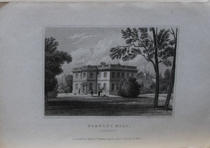 JP Neale - Farnley Hall, Yorkshire, grabado por J.
