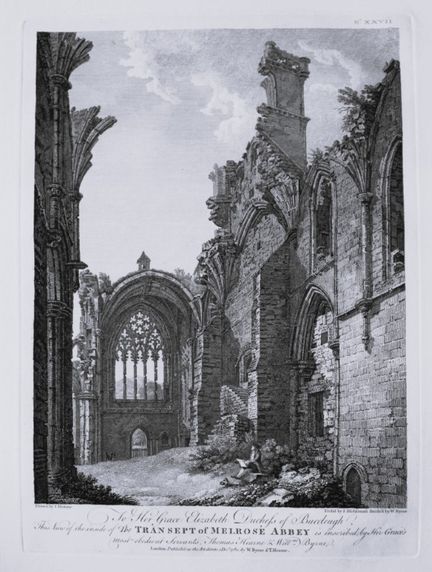 Thomas Hearne - Interior de la abadía de Melrose, 