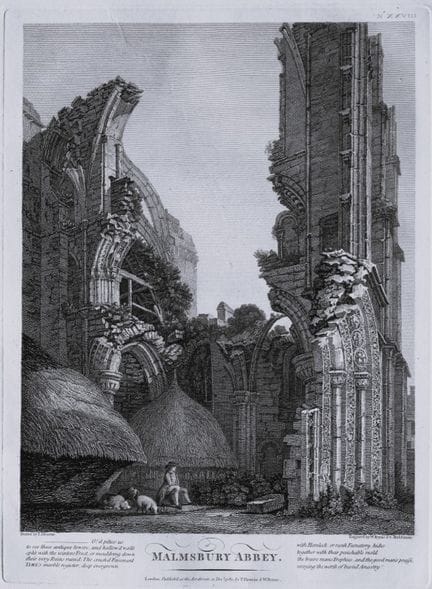 Thomas Hearne - Abadía de Malmsbury, extremo oeste