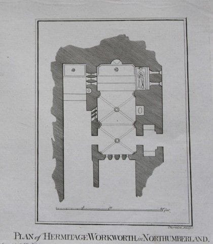 Alex Hogg - Plan of Hermitage Workworth, Northumbe