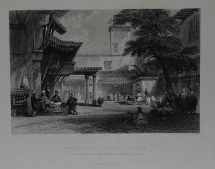 T. Allom - Vue du Vieux Bazar, figuier à Alger, 18