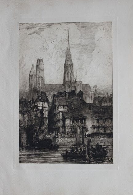 Kathedrale von Rouen von R. P. Bonington, Radierun