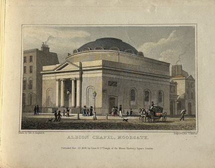 Thomas Shepherd - Albion Chapel, Moorgate engraved