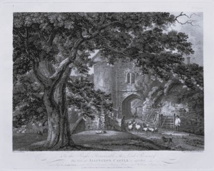 Thomas Hearne - Castillo de Allington, Kent, 1786.