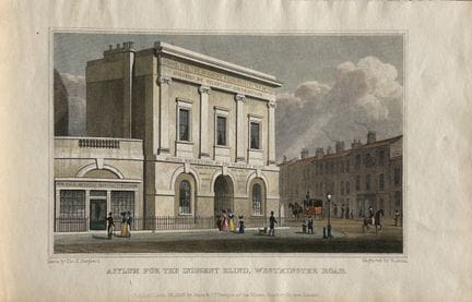 Thomas Shepherd - Asylum in Westminster Road engra