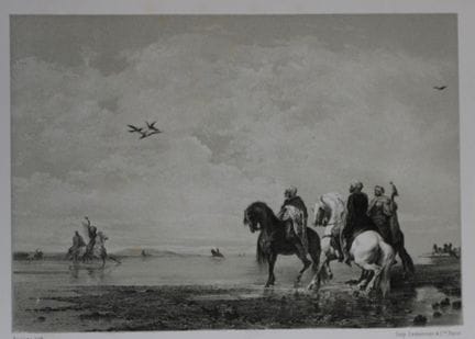 F. Sorrieu - Chasse au héron en Algérie, 1865.

« 