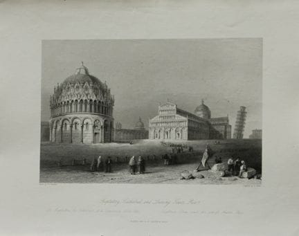 WH Bartlett - Baptistery, Cathedral and Leaning To
