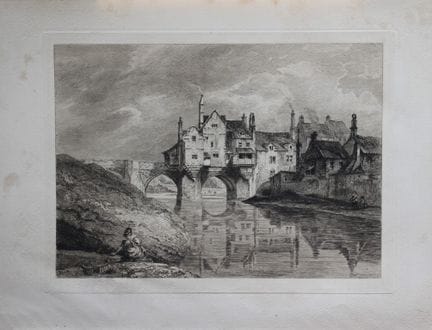 Thomas Hearne – Elvet Bridge, Durham, Radierung vo