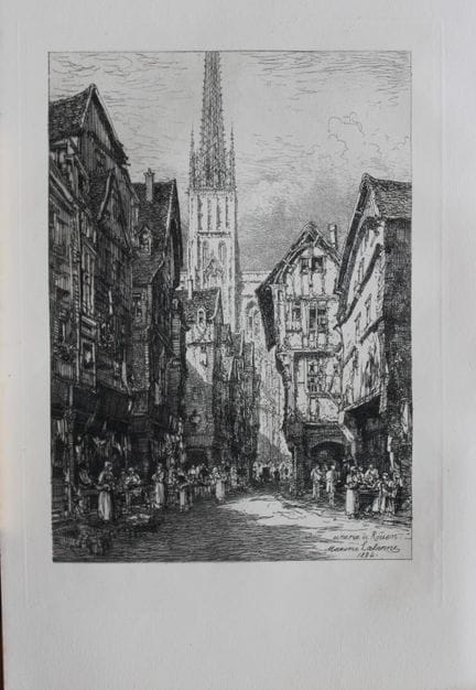 Eine Straße in Rouen von Lalanne, 1884.

Dieser Dr