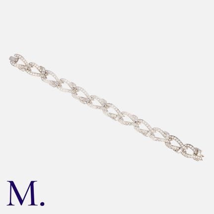 Bracelet en diamants et platine, composé de douze 