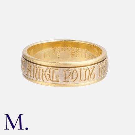 MELLERIO. Bague « Posie » tournante en or jaune et